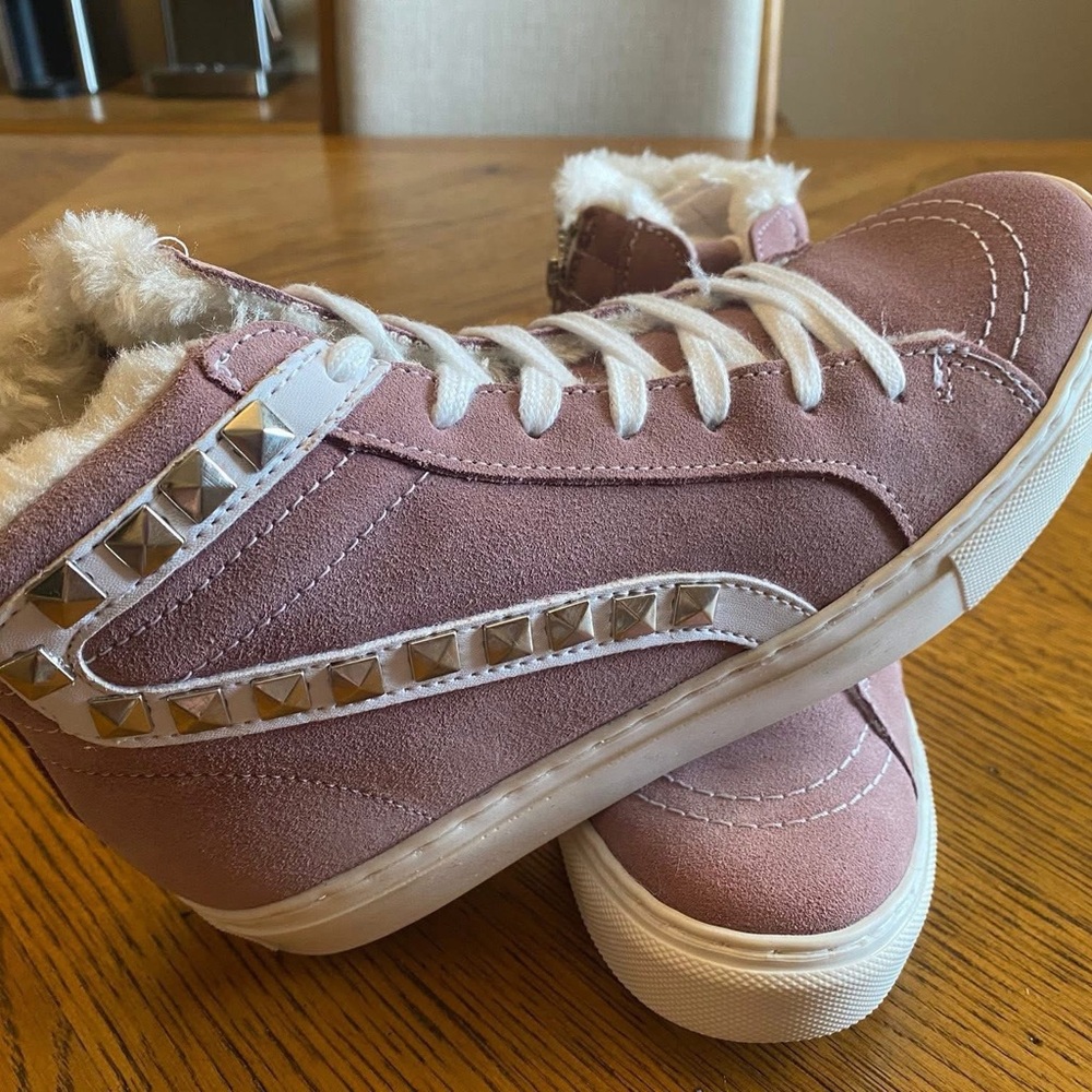 Steve Madden Pink High-Top Sneakers with Studs